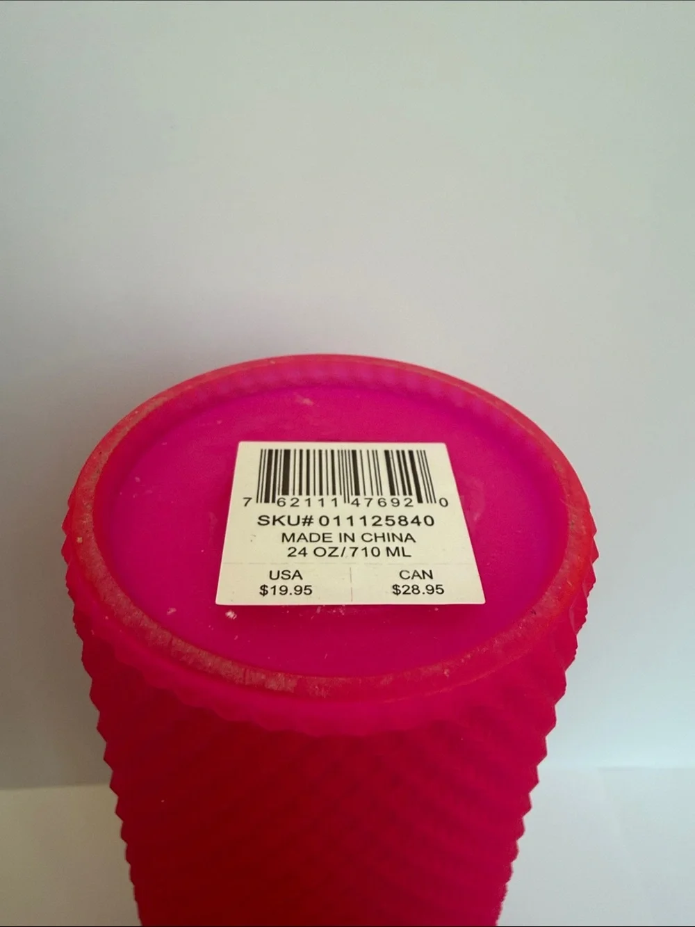Starbucks Bright Hot Pink Studded Reusable Cup with Straw